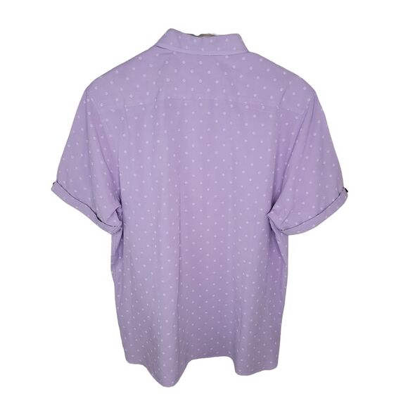 Ted Baker London lavender button-up short sleeve top shirt 5 (xl) - Picture 2 of 8